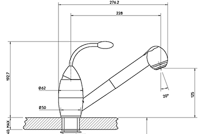 K�kkenarmatur, K�kkenbatteri, Badekar
